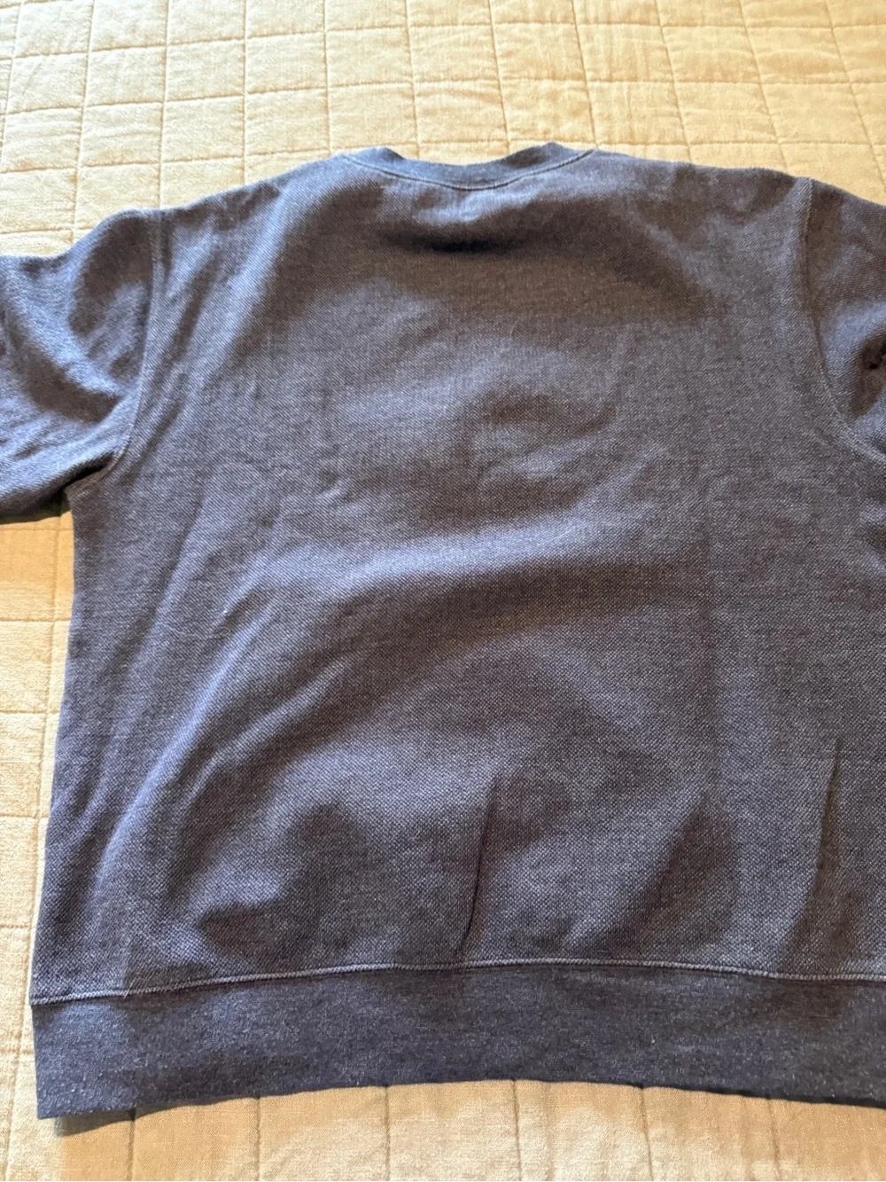 Unisex Dark Blue Crewneck Sweater with Light Blue Graphic